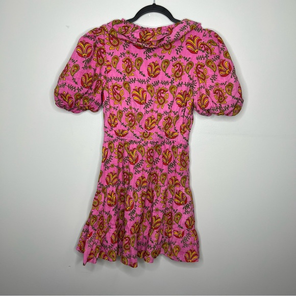 NWT RAHI Amber Dress Hot Pink V Neck Puff Sleeve XS - Picture 4 of 7